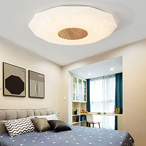 Plafonnier LED moderne rond gypsophile à intensité variable pour salon - 4