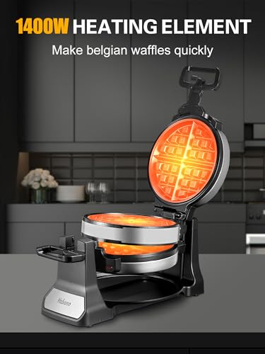 image for Belgian Waffle Maker, Classic Rotating Waffle Iron with Nonstick Plate