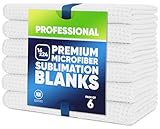 Microfiber Wholesale Sublimation Blanks Towels 16x24 - Premium Waffle Weave Microfiber Towels for Kitchen - Polyester Blanks for Kitchen or Craft Use - 6 Pack
