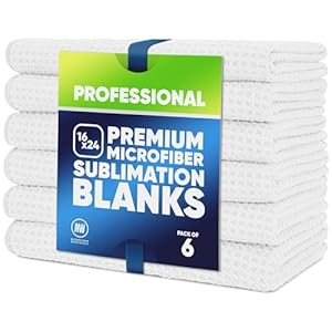 Microfiber Wholesale Sublimation Blanks Towels 16×24 – Premium Waffle Weave Microfiber Towels for Kitchen – Polyester Blanks for Kitchen or Craft Use – 6 Pack