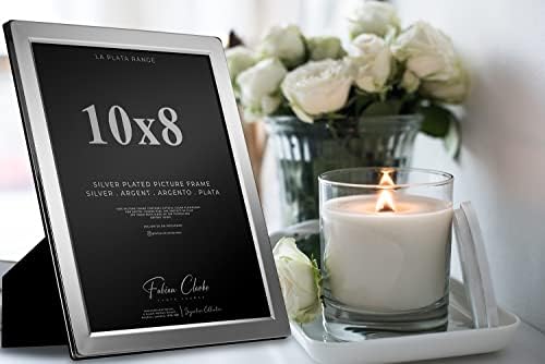 Silver Plated Photo Frame Picture Frame Plain Satin Finish and Tarnish Protected for Wedding Picture or Family Photos (10x8)