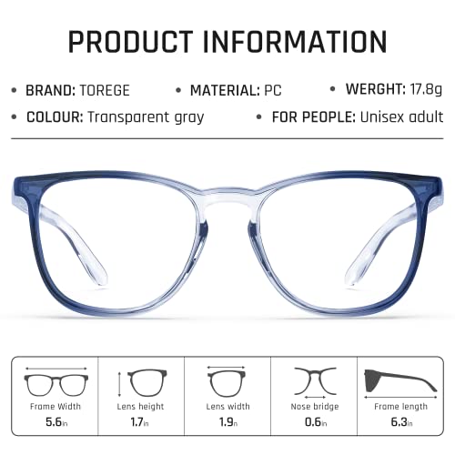 Image of TOREGE Safety Glasses, Goggles With Anti-Fog And Anti-Blue Light LENS For Nurse. (Transparent Deep Purple Blue)