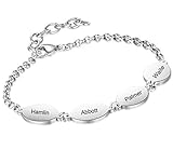 aplusashop ID Edelstahl Armband mit Gravur nach Wunsch mit 2, 3, 4 Plättchen Damen, Mädchen (Mit Gravur, Mit 3 Plättchen)