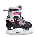 XINDONG Figuren Schlittschuhe Kinder Verstellbare Skate-Schuhe, Vier Yard-verstellbare Eishockey-Schuhe Verdickte Warme Skate-Schuhe (Color : B, Size : M(34-37))