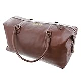 aztex Personalised Men's Nu-Hide Range, Cabin Luggage - Holdall, Brown