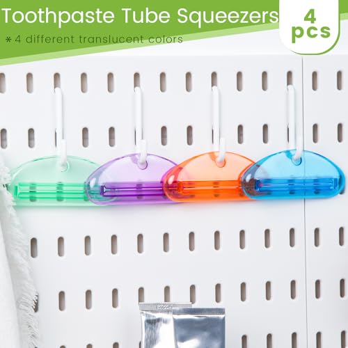 MCPINKY 4PCS Toothpaste Squeezer, Rolling Toothpaste Squeezer, Multicolor Plastic Tube Squeezer Dispensers Hanging Toothpaste Clips Holders for Bathroom - Thumbnail 3