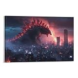 MJCZEGDCR Godzilla Leinwand Bilder,Wand Druck Gemälde 