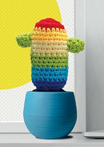 Kit crochet cactus arc-en-ciel à offrir pour amateurs de DIY