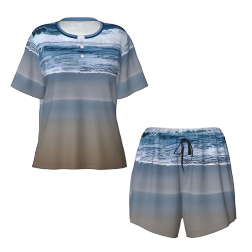 Ensemble de pyjama doux contre la chaleur nocturne short et haut - 4