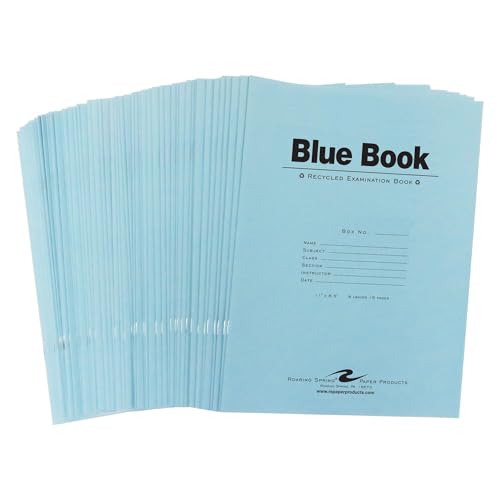 Carnet d'examen Roaring Spring premium papier recyclé avec marge de correction
