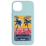 サンタローザビーチ フロリダ レトロ サーファー ビーチ アンティーク調アート スマホケース iPhone 14 Plus 用