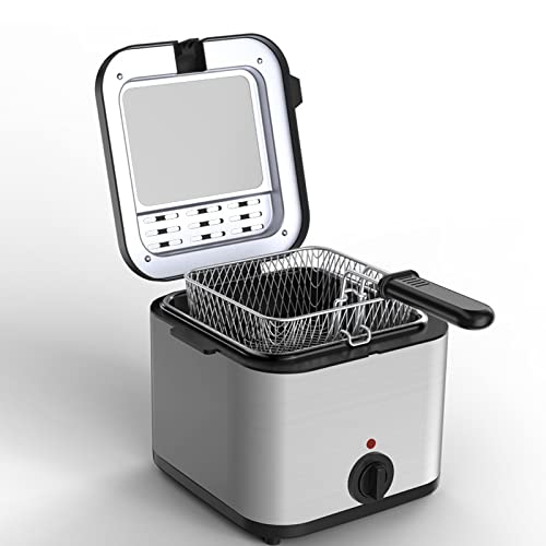 Compact Deep Fryer 2.5L with Adjustable Temperature Control and Viewing Window - 1000W Chip Fryer for Stress-Free Cooking