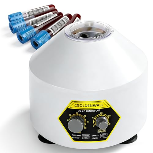 CGOLDENWALL Centrifugeuse de Laboratoire avec Tubes de 6*20ml, Max.Vitesse 4000 tr/min, Minuterie de 0-60mins, Max.RCF de 1790xg, pour La Séparation des...