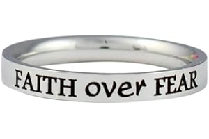 FAITH over FEAR - Stainless Steel Band Ring