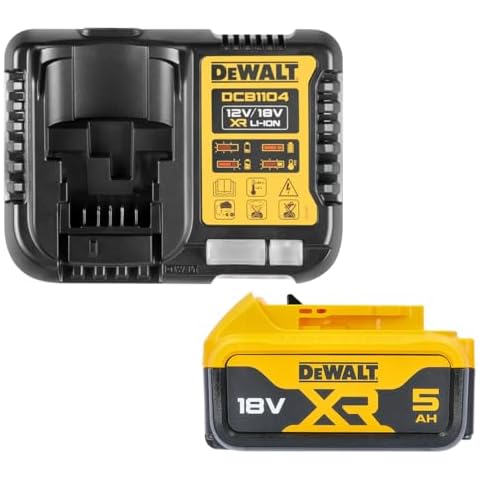 DEWALT DCB184 5.0Ah Battery with Charger Cover