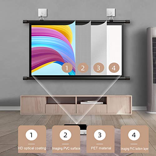 Pantalla proyector portátil manual 60 pulgadas 4:3 miniatura 3