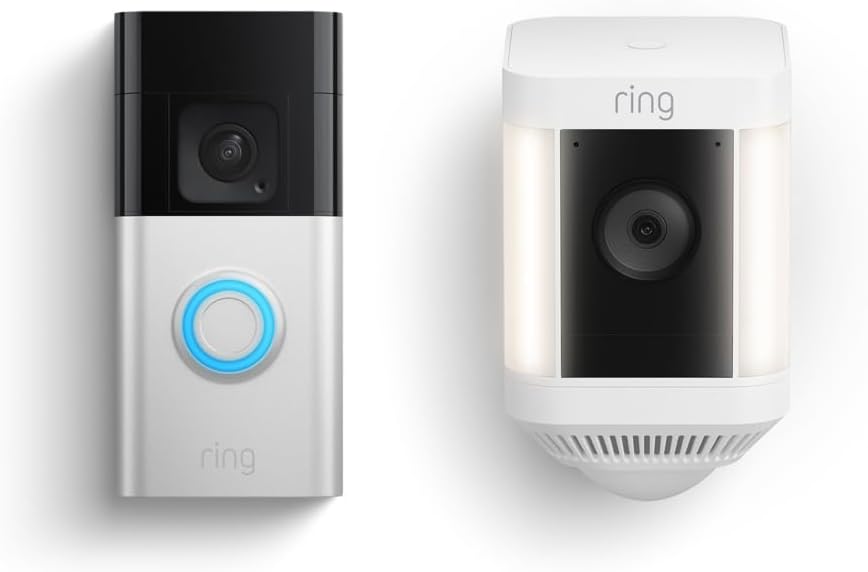 Battery Doorbell Plus with Ring Spotlight Cam Plus (White)