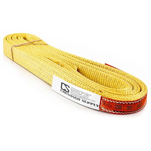 DD Sling 1 Inch x 8 Foot Nylon Lifting Sling – USA Made, 3,200 lb Vertical, 2,600 lb Choker, 6,400 lb Basket – 2-Ply Heavy Duty 900 Webbing, Type 3 Flat Eye & Eye Rigging Sling