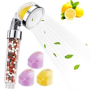 Vicloon Handdouche Filtratie, Douchekop Douchekop Met 3 Straalsoorten en 6 Verwisselbare Douchekoppen Kalkfilter, Waterbesparende Drukverhogende Douchekop Voor Sproeimassage en Mengen Handdouches