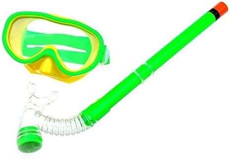 Kids Silicone Scuba Swimming Swim Diving Mask Snorkel Glasses Set Anti Fog Goggles (Green)