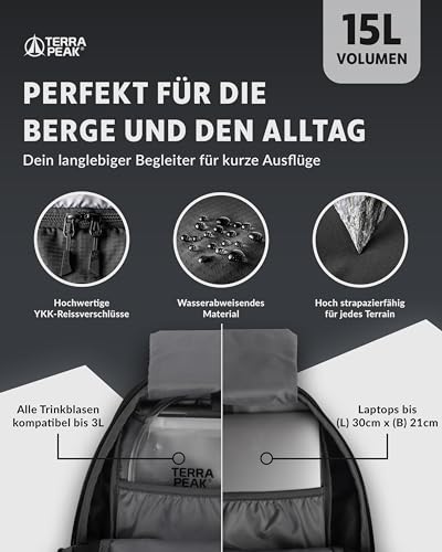 Terra Peak 15 Liter Wanderrucksack für Damen und Herren