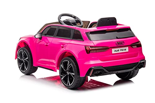 Kinderfahrzeug - Elektro Auto Audi RS6 - lizenziert - 12V7AH Akku und 2 Motoren- 2,4Ghz + MP3 + Leder + Eva (Pink)