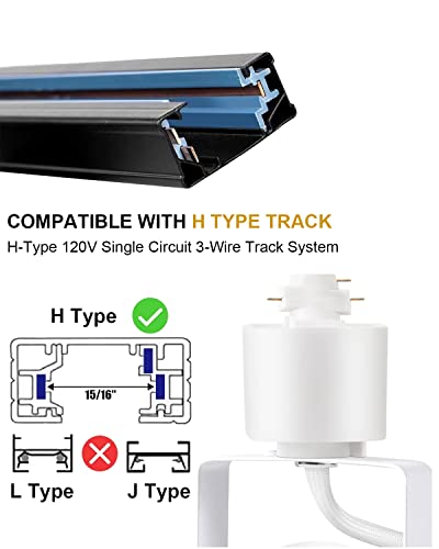 Mocaoire Led Track Lighting Heads,10W 3000K Warm White H Type Track Lighting Rail Ceiling Spotlight For Accent Task Wall Art Exhibition Lighting 120V 24° Halo Type 4 Pack (White) #TOP4