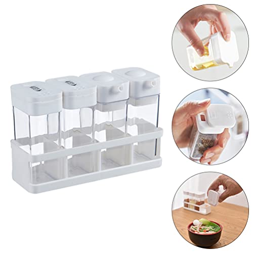 YARNOW 4Pcs Portátil de Plástico Caixa de Tempero Tempero Spice Rack De Armazenamento Clara Organiza