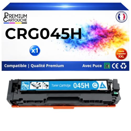 Toner Cyan Compatible Canon CRG-045H pour Imprimantes i-SENSYS MF634Cdw MF635Cx