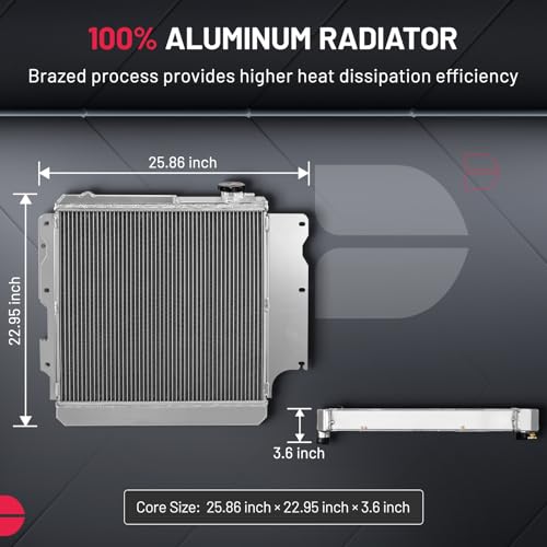 Image of BDFHYK 2760 3-Row 44mm Radiator for Jeep Wrangler 87-95, 97-06
