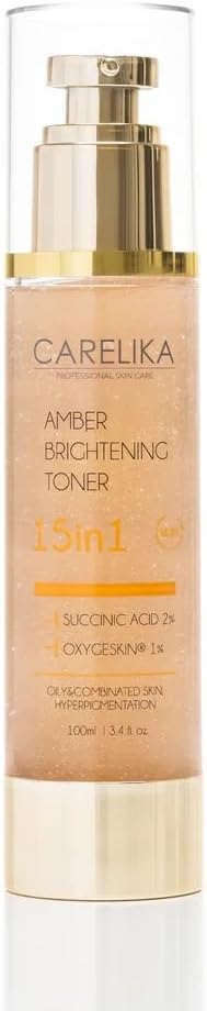 Amber 15-in-1 Brightening & Anti-Aging Toner – Clarifying Face Toner for Acne-Prone & Sensitive Skin – Minimizes Pores, Evens Skin Tone & Boosts Radiance – 100ml