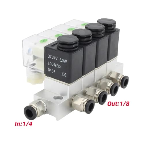 Électrovanne pneumatique 2V025-06 stop fuite air comprimé DC 24V - 3