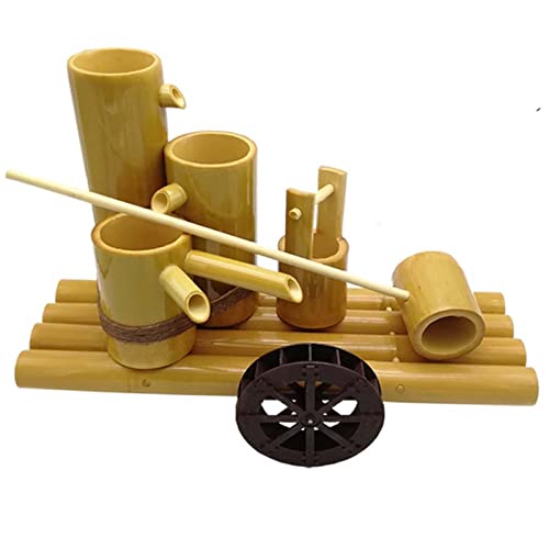 Kit De Fuente De Bambú, decoración de jardín japonés con Bomba, baño de pájaros, Fuente de bambú, Cascada de jardín Zen, caño de Estanque Zen al Aire Libre,60cm Cover