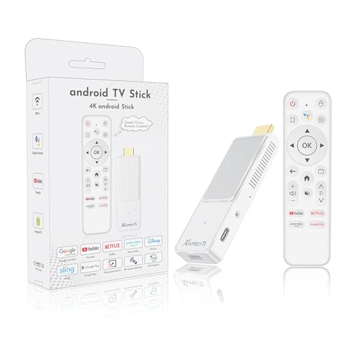 Android TV Stick 14.0, Ultra 4K HD Android Box Smart TV Stick con control remoto por voz 2GB RAM 16GB ROM RK3518 Chip Dual WiFi 6 2.4 & 5.8 Bluetooth 5.0 HDR10 Soporte Video y Audio Blanco 2026