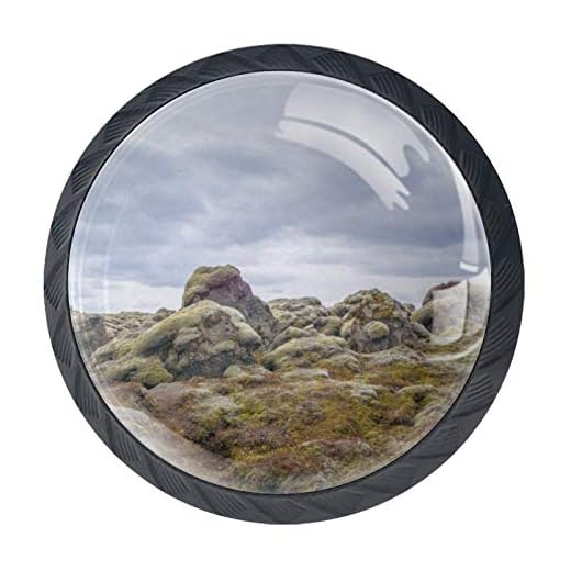 Mossa stenar natur landskap skåp byrå låda knoppar glas draghandtag för skåpdörr garderob skåp