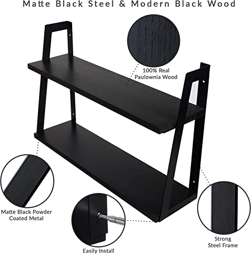 Estante de almacenamiento combinado XMING con madera para suministros de ducha y toallas 5
