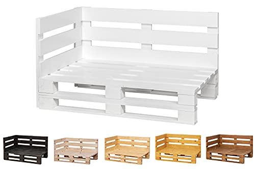 Canapé/Fauteuil en palettes Neuves poncées et brossées intérieur/extérieur pour Patio (100 x 60 cm, Blanc)
