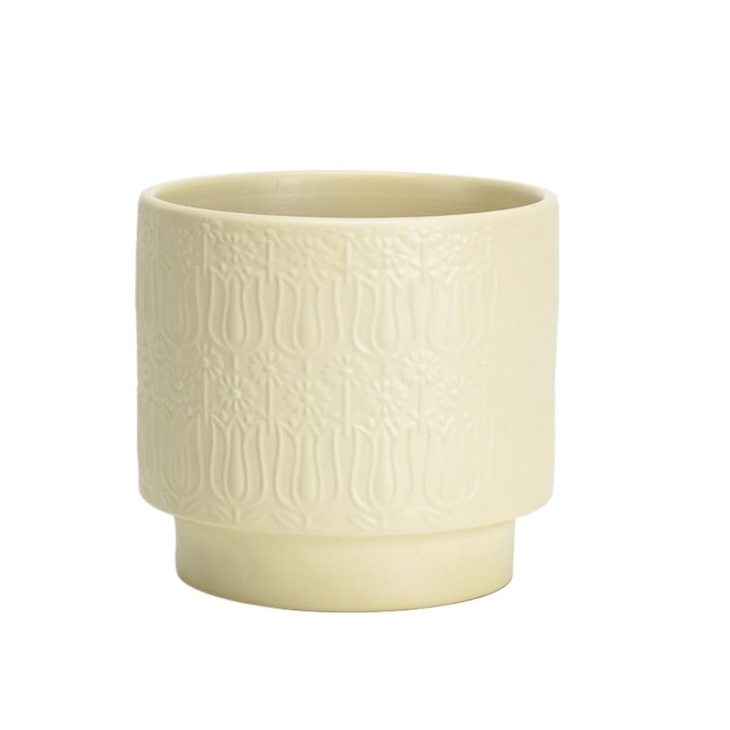 Gelasige B Flower Pots Ceramic Flower Pot Simple Green Radish Rose Cactus Gardening Green Plant Pot Flower Pot Container Outdoor Flower Pots