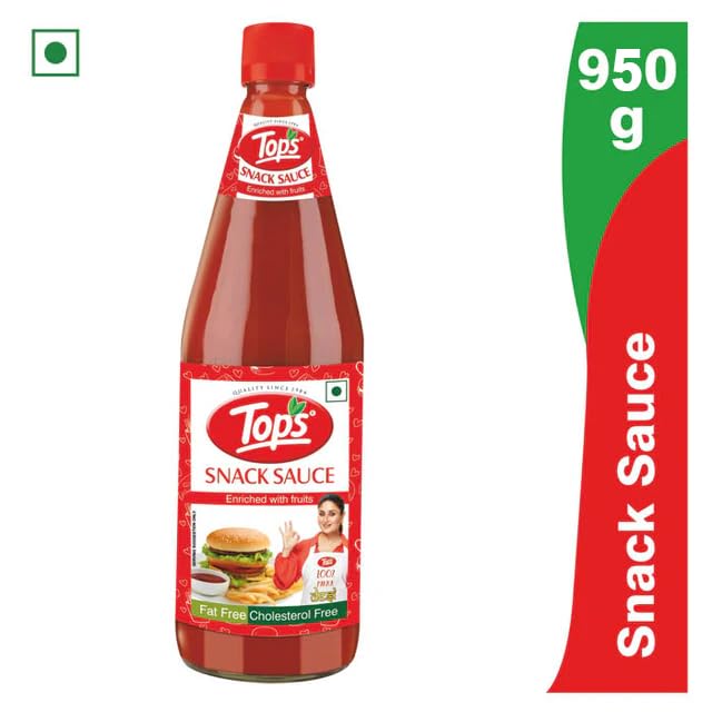 Image of TOPS Snack Sauce - 950 gm Glass Bottle |Made with the goodness of juicy hand-picked tomatoes| Cholesterol Free| Trans Fat-Free| No Added Colour