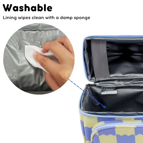 Image of J World Corey Kids Lunch Bag. Insulated Lunch-Box for Boys Girls, Wiggle Blue