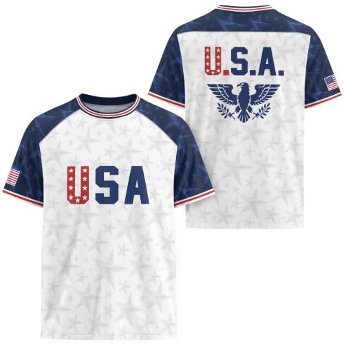 USA Jersey Soccer, American Jersey for Men & Women, USA Shirt 4 (L)