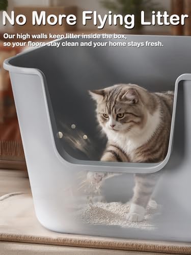 Arenero XL para gatos LivLab Mker con bordes altos verde miniatura 4
