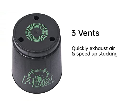 Tocypho 12 Pack Quick Stack Cups Set Plastic Black Sports Stacking Cups Speed Training Game For Travel Party Challenge Competition #TOP3