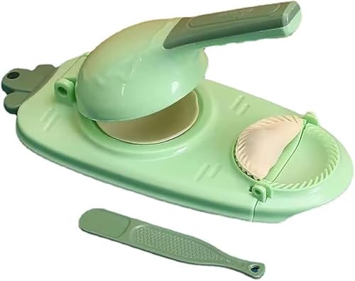 2 In 1 Dumpling Maker Press Kitchen Empanada Maker Press Mold Manual Pastry Dumpling Wrapper Machine for Chinese Food, Empanada, Ravioli, Pierogi, Hand Pie (Green)