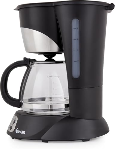 Swan SK13130N Programmable Coffee Maker with Keep Warm Function, LCD Timer, 750ml, 700W, Black