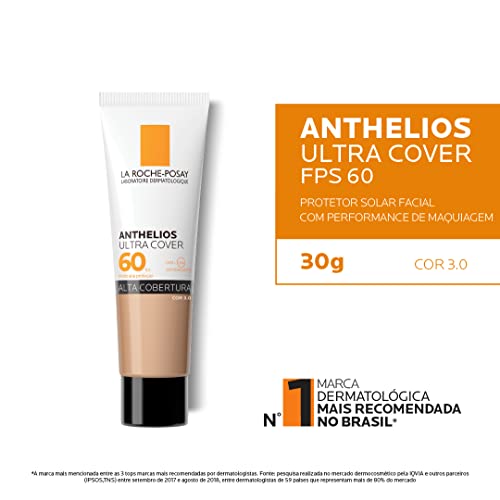 La Roche-Posay, Ultra Cover, Protetor Solar com Performance de Maquiagem, Cor 3.0, 12h de cobertura