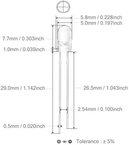 Chanzon 100 pcs 5mm 940nm IR Emitter LED Diode Lights (Clear Round Infrared 940 nm DC 1.2V 30mA 100mW) Lighting Bulb Lamps Electronics Components Light Emitting Diodes