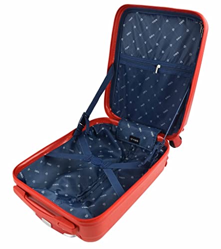 Mala De Viagem Pequena Bordo 10Kg Abs Rodinhas 360° De Mão Medidas Anac Vermelho Masculina Feminina