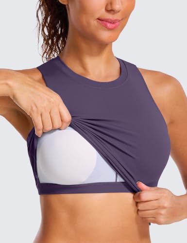 Image of Natural Feelings Nudi Sports Bras for Women Removable Padded Yoga Tank Tops Sleeveless Fitness Workout Crop Tops