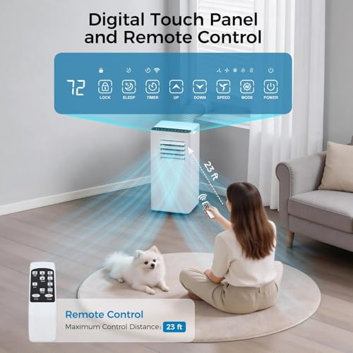 Image of URBANITE 16000 BTU Portable Air Conditioner, Smart WiFi APP & Remote Control, 5-in-1 AC Unit Cools up to 650 Sq.Ft, 45dB Ultra Quiet Dehumidifier /Fan /Sleep Mode, Easy Installation for Bedroom & Office